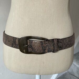 Sandy Duftler Designs Womens Brown Leather Snake Skin Belt Size Small